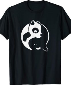 Panda Orca Lover Cute Yin Yang Black and White Graphic T-Shirt