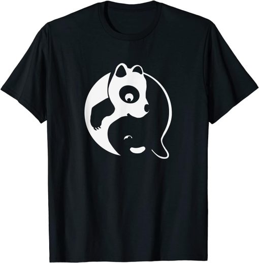 Panda Orca Lover Cute Yin Yang Black and White Graphic T-Shirt