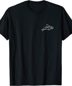 Killer Whale Orca Animal Badge Patch Line Art Outline Gift T-Shirt