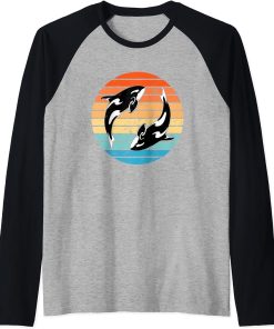 Cute orca team spirit Raglan Baseball Tee