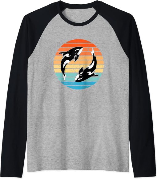 Cute orca team spirit Raglan Baseball Tee