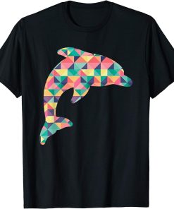 Dolphin Abstract Color Summer Beluga Fish Lover Girl Gift T-Shirt