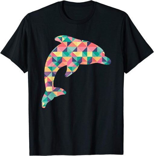 Dolphin Abstract Color Summer Beluga Fish Lover Girl Gift T-Shirt