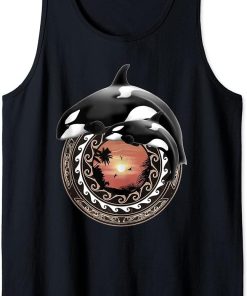 Cute Orca Whales Samoa Polynesia Style Orcas Tank Top