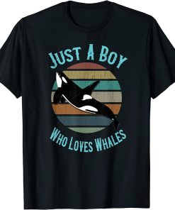 Just A Boy Who Loves Whales - Orca Killer Whale Gift T-Shirt