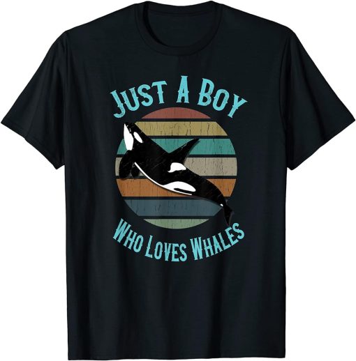 Just A Boy Who Loves Whales - Orca Killer Whale Gift T-Shirt