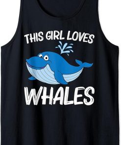 Funny Whale Art For Girls Kid Orca Narwhal Blue Whales Tank Top